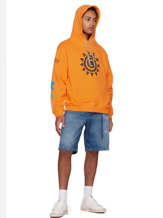Ssense Other - NEW Double Rainbouu Orange graphic Couch Surf Oversized Hoodie Sweater designer